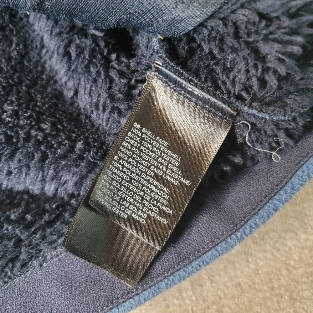 North Face Campshire Mens L Full Zip Fleece Jacket Blue Sherpa Lined NF0A33QW